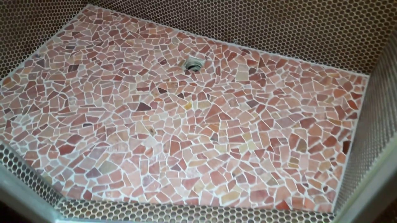Polygonalfliesen Polygonalplatten Bruchsteinfliesen Mosaikfliesen verfugen ausfugen Dusche