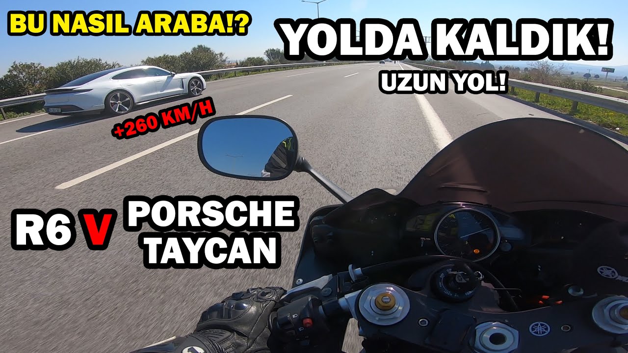 R6 v PORSCHE TAYCAN & YOLDA KALDIK! | MOTOVLOG #94