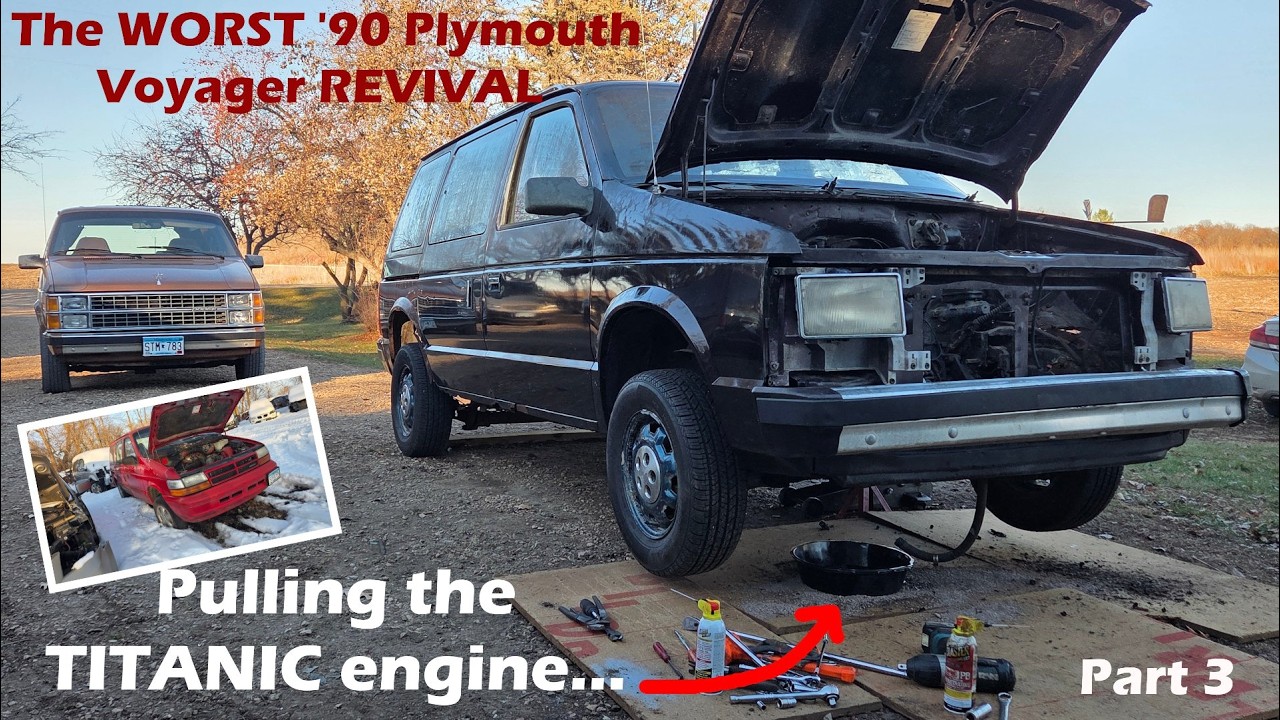 OUT with the ENGINE!!! + 2.5 TBI REBUILD | Reviving the WORST 1990 Plymouth Voyager | Part 3