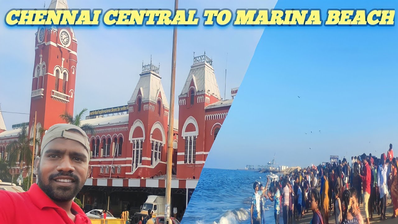 How to reach from chennai central to marina beach😇santali//shyam hembram//new vlog.