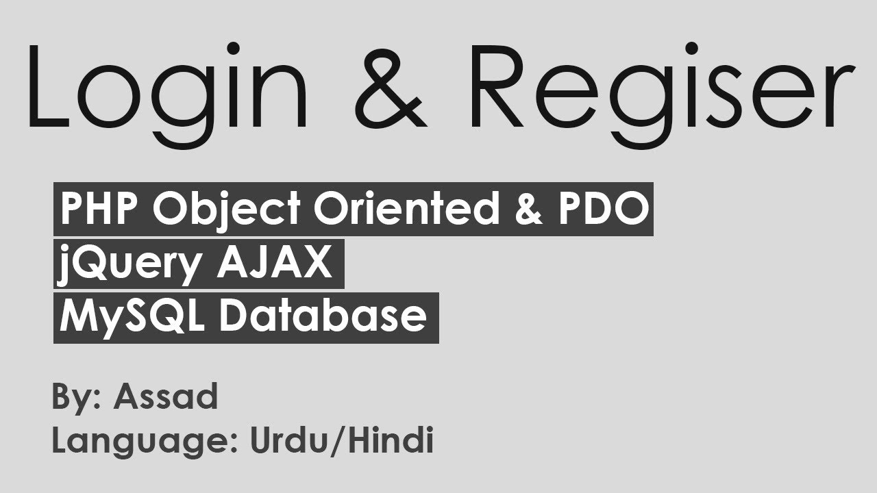 PHP OOP Login Register Using AJAX: Implementing Login System Urdu/Hindi Part 3/9