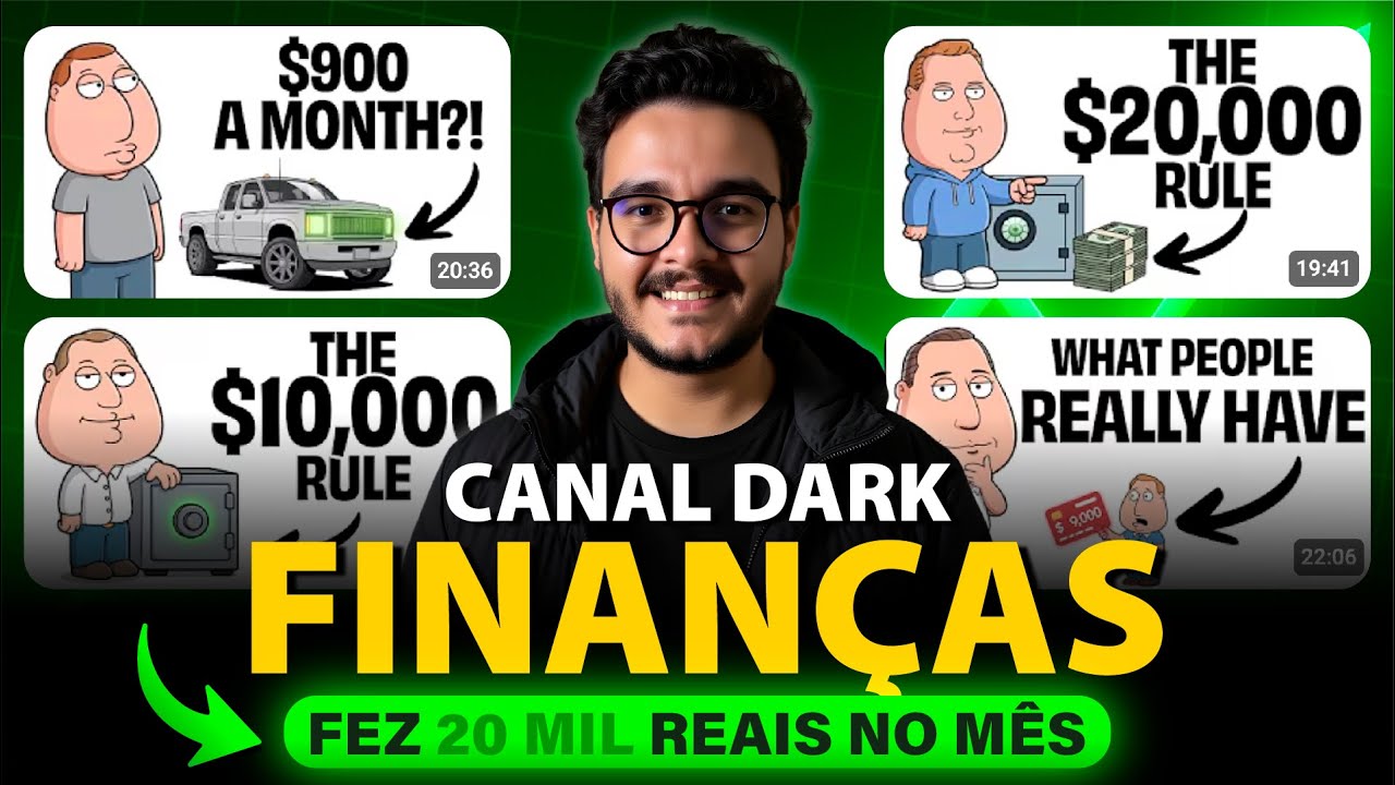 Criando um Canal Dark de Finan&ccedil;as que monetiza no Youtube e ganhar dinheiro na internet - CANAL DARK