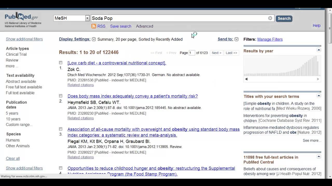 Doing a Medical Subject Heading (MeSH) Search in PubMed