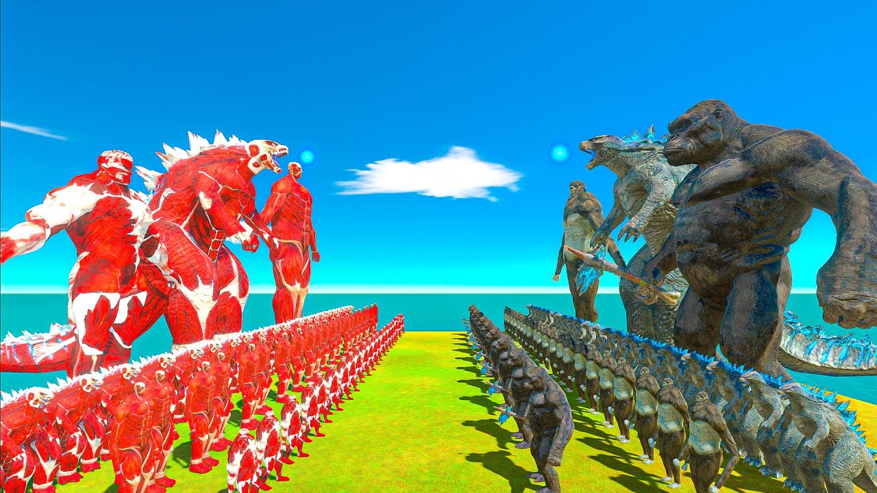 Legendary Godzilla War- Growing Godzilla x Kong x Titan Beast vs Colossal Titan x Godzilla x Armored