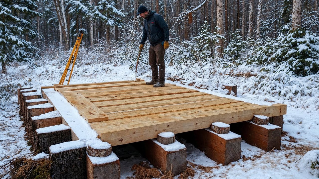 Man Wants to Live in the Forest, Builds Himself a Warm Cabin