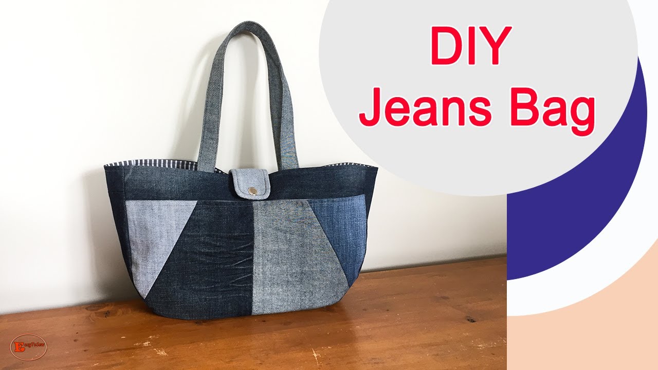 DIY JEANS BAG | RECYCLE OLD JEANS | OLD JEANS DIY IDEAS| BAG SEWING TUTORIAL/RECYCLE JEANS INTO BAGS