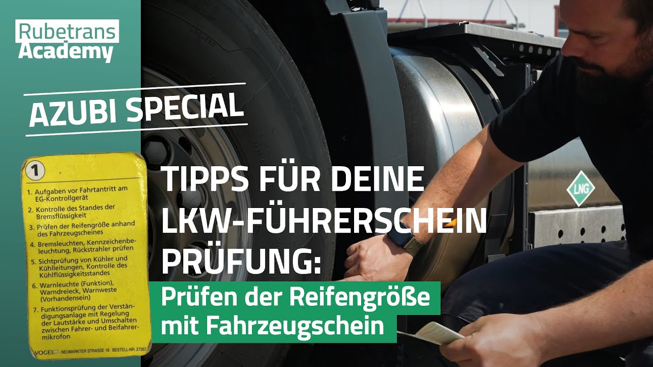 Lkw-Führerschein: Prüfen der Reifengröße anhand des Fahrzeugscheins