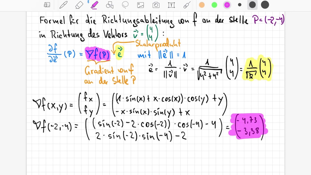 Beispiel zur Richtungsableitung