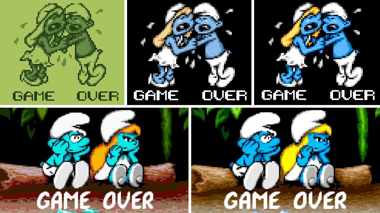 All The Smurfs Travel the World Versions - Death Animations & Game Over Screens!