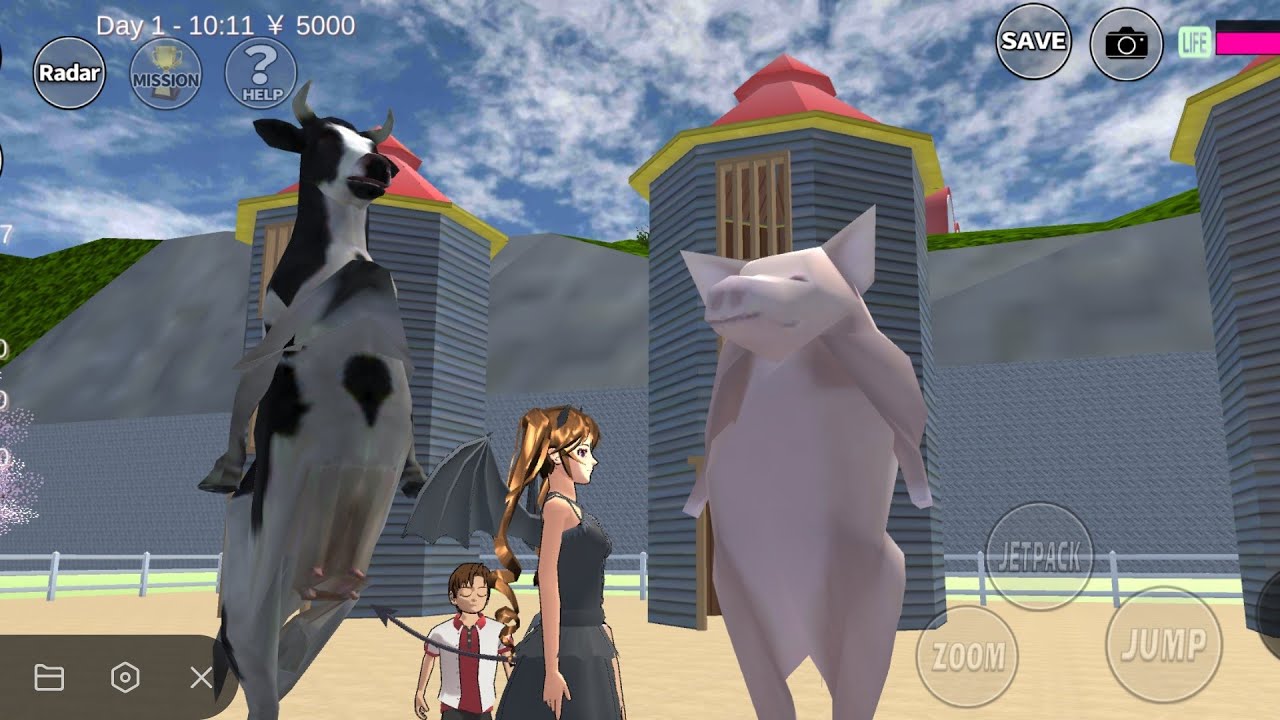 Pertarungan antara BABI 🐷 DAN SAPI siapa yang menang ya#sakuraschoolsimulator 