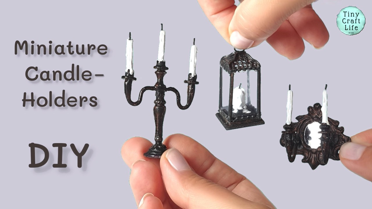 Paper Clay Magic: Adding Detail to Your Miniature Candelholders ~Easy~ #Candelabra #Lantern