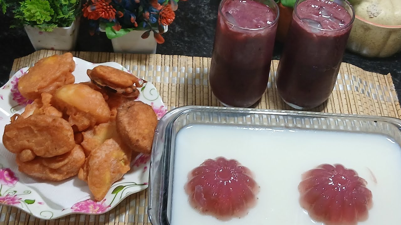 ரமலான் ஸ்பெஷல் முட்டை பஜ்ஜி அகர் அகர் திராட்சை ஜூஸ் 😋 