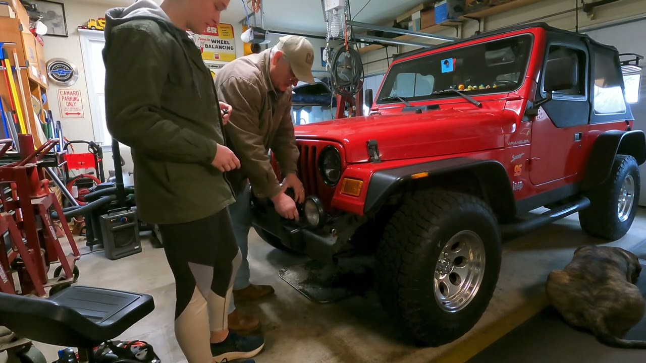 Jeep TJ 9500 Harbor Freight Winch Install