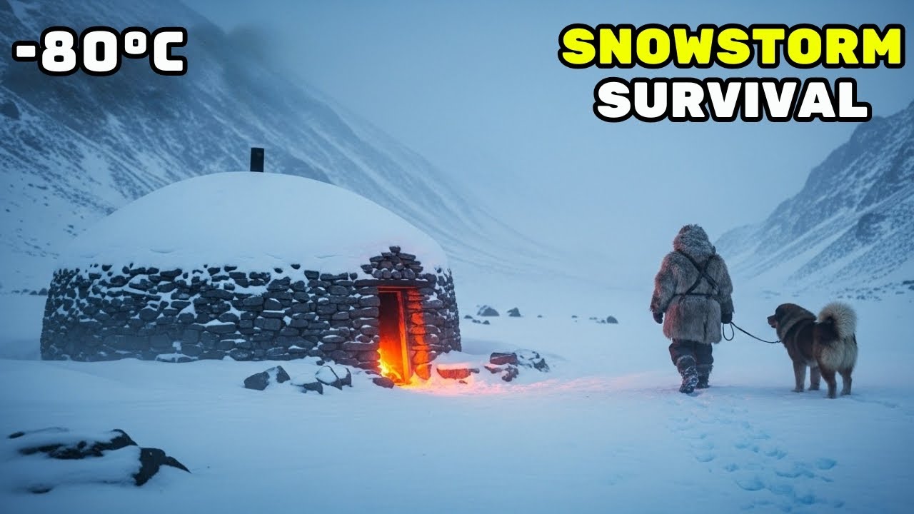 Snowstorm Survival: Stone House Living With My Tibetan Mastiff (Meat Pizza!)