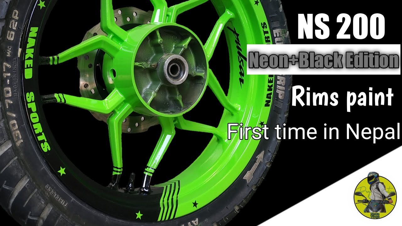 Custom rims painting for NS 200 first time in Nepal