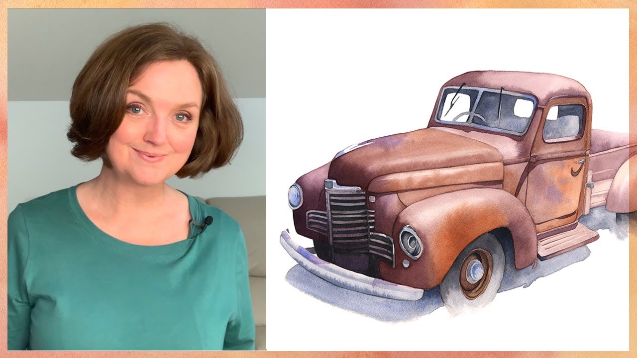 Painting an old Pickup Truck in Watercolor