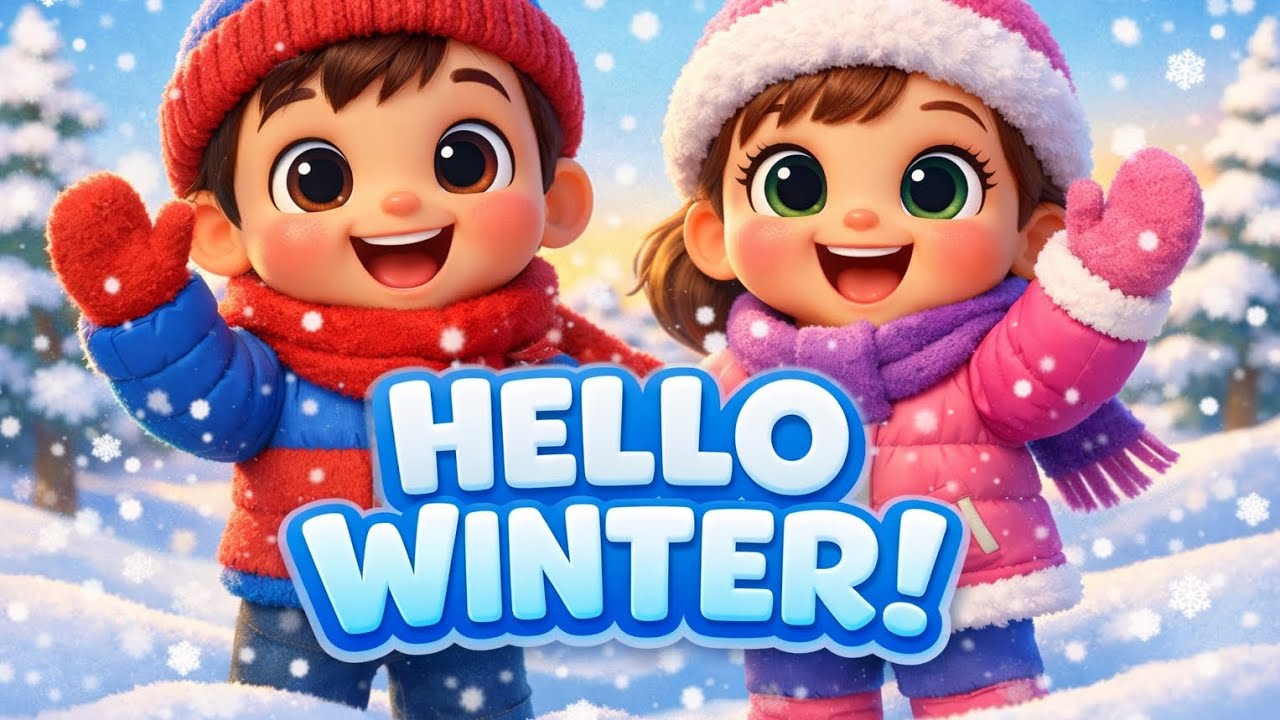 Hello Winter ❄️ | Winter Fun Song for Kids | 3D Cartoon Preschool Video
