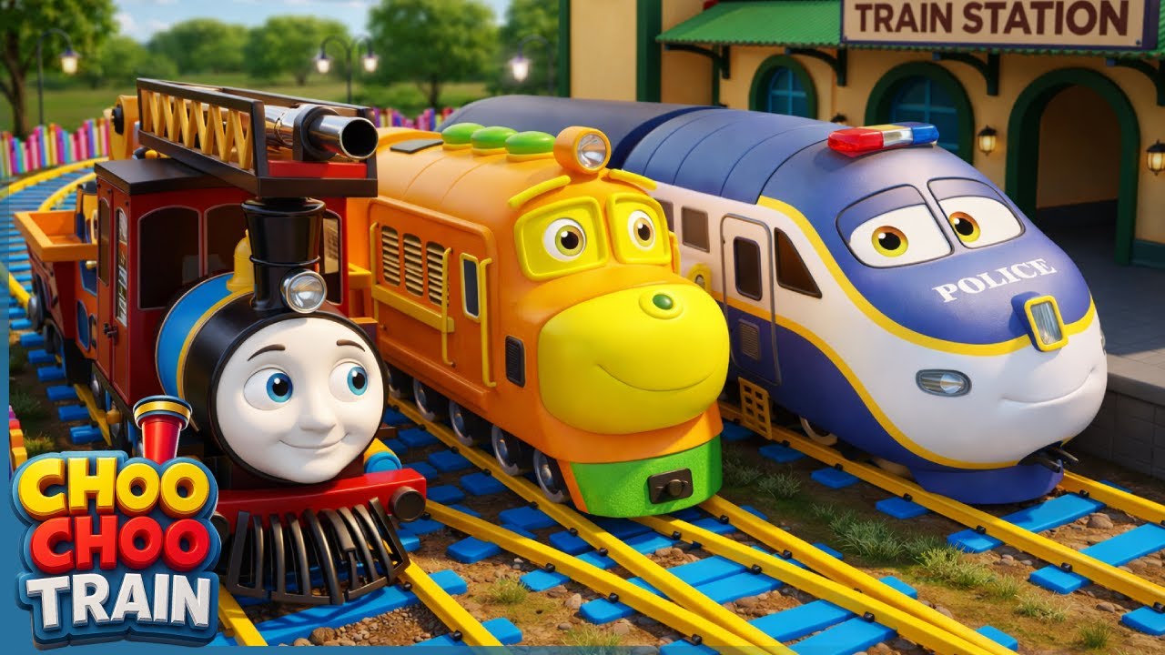 Naughty Train Runs Too Fast 🚂💨 | Fire & Police Train Stop Him | Train Cartoon for Kids