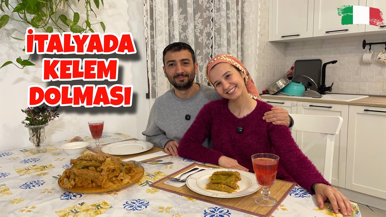 Gurbet'te Kelem Dolması |  Famiglia Felice Pazar Vlogu  #italyavlog #turkmutfagi #lahanadolmasi 