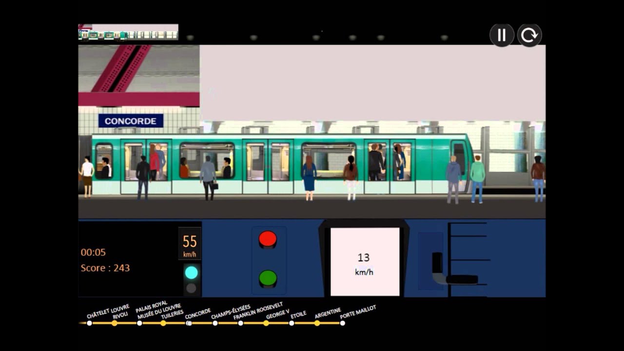 Paris metro simulator ligne 1 ouest.