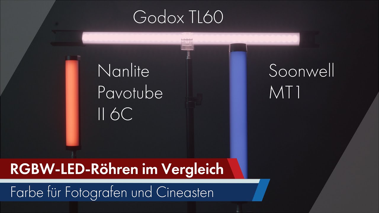 RGBW-LED-Röhren Vergleichstest | Godox TL60 vs. Nanlite Pavotube II 6C vs. Soonwell MT1 [Deutsch]