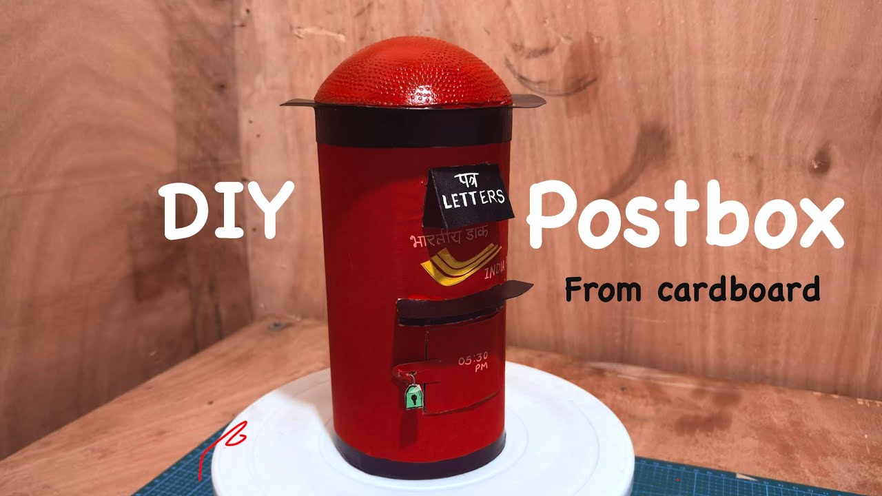 post box model for school project from cardboard #schoolproject Crafts with Nakul Sahu