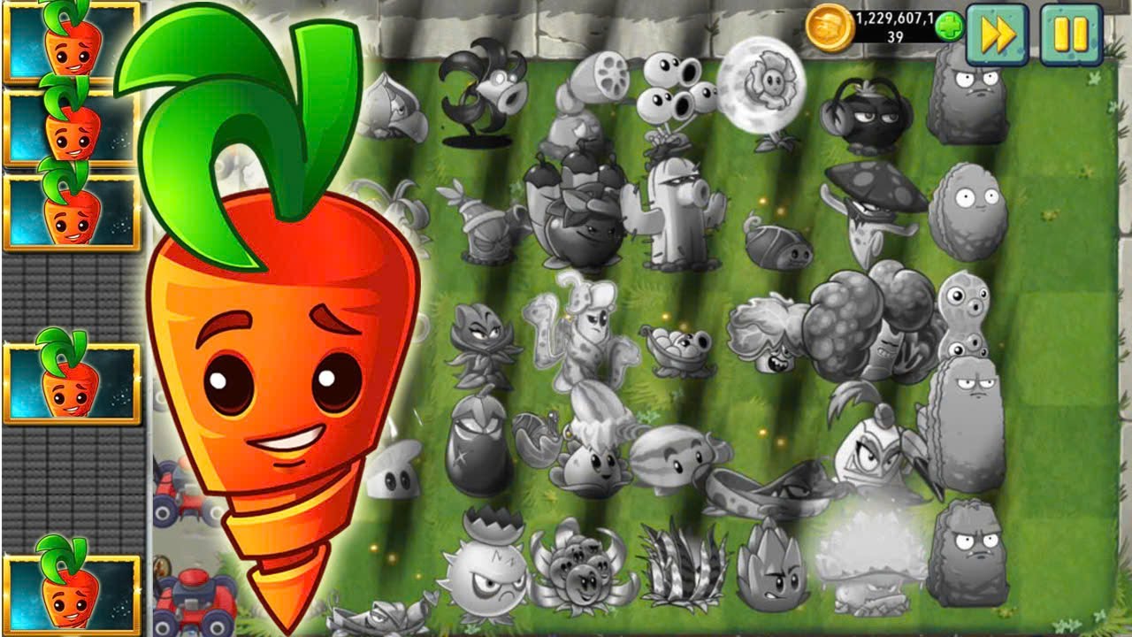 Pvz 2 Discovery Survival - All Plants & Intensive Carrot VS All Zombies