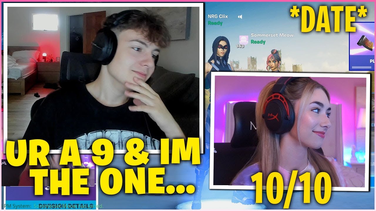 CLIX Asks SOMMERSET To RATE Him On Live Stream After FIRST IRL DATE! (Fortnite Funny Moments)