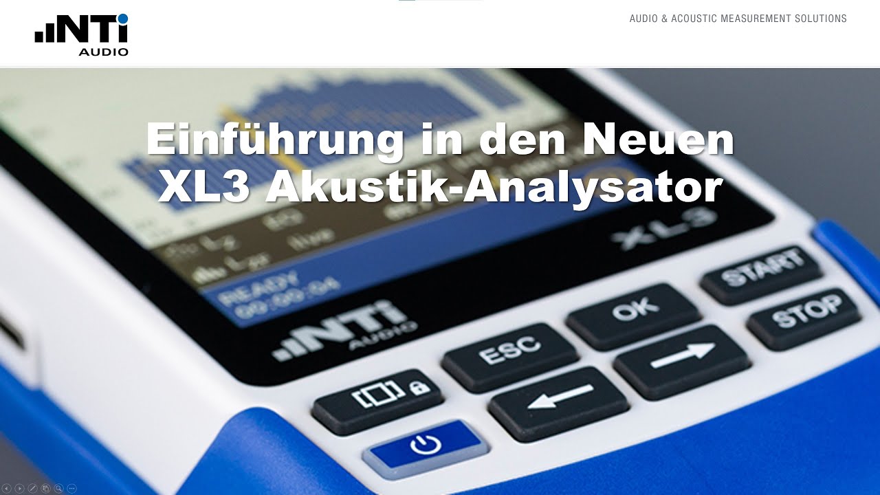 NTi Audio Webinar: Einführung XL3 Akustik Analysator
