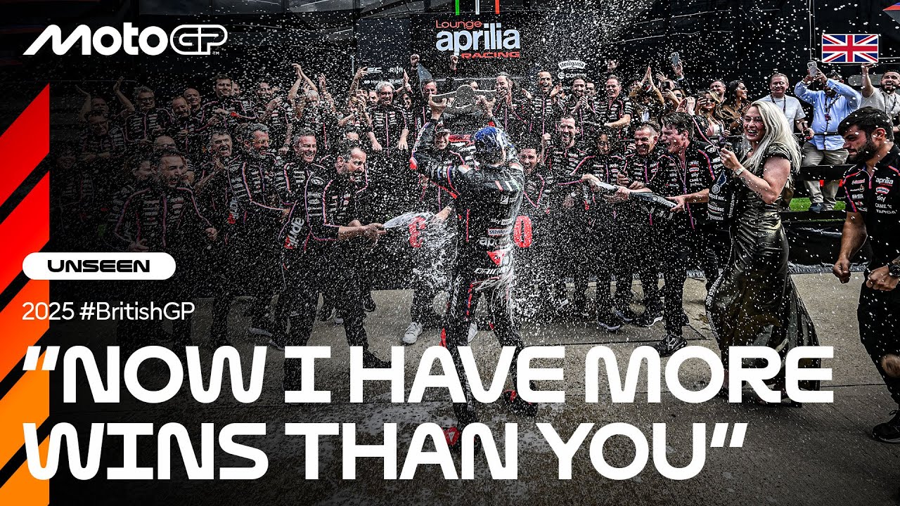 UNSEEN: Marco Bezzecchi & Aprilia get the party started 🍾  | 2025 British GP