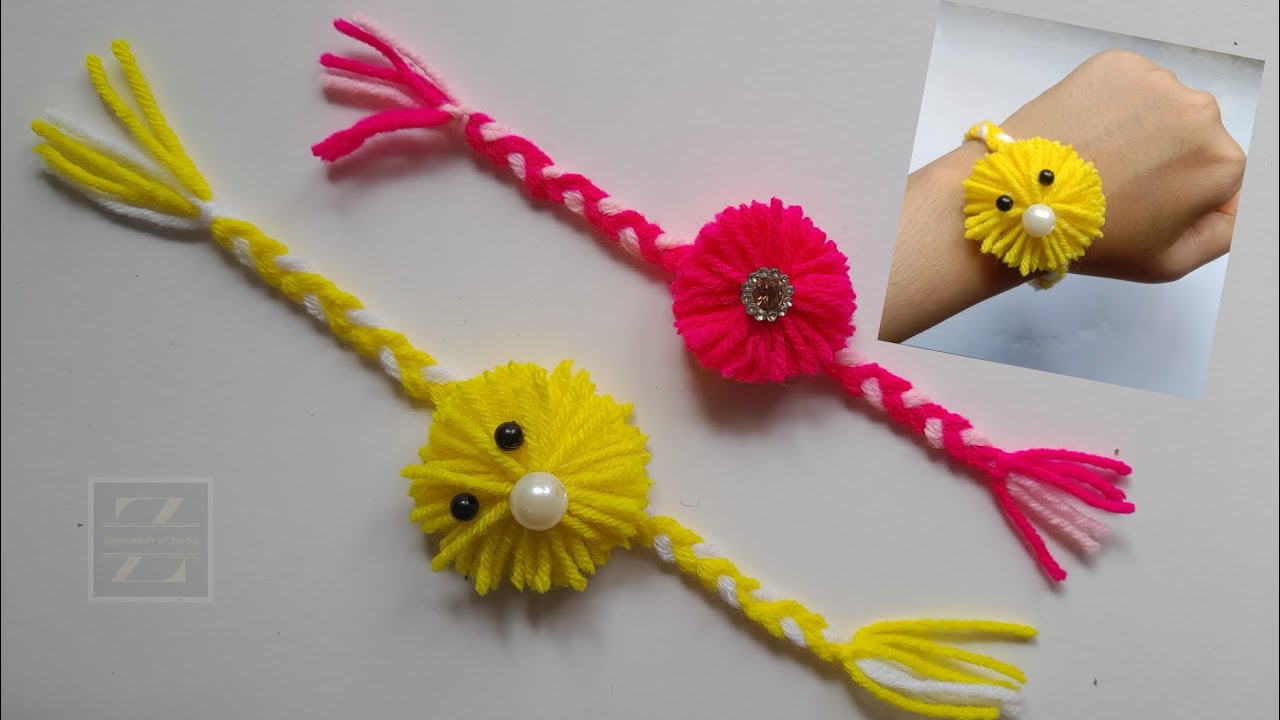 How To Make Rakhi At Home I DIY Woolen Rakhi I Rakhi Making Ideas At Home l Easy Rakhi Making
