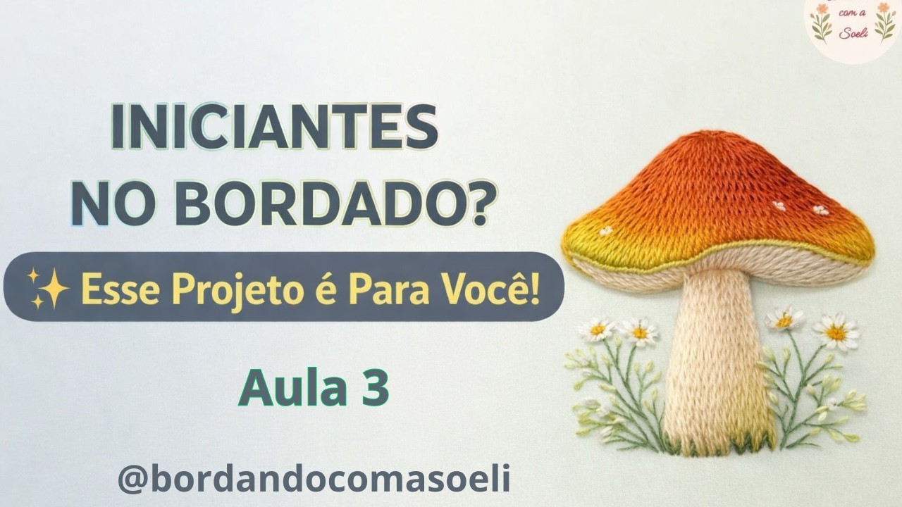 Iniciante no Bordado Esse Projeto é pra Você! Aula 3