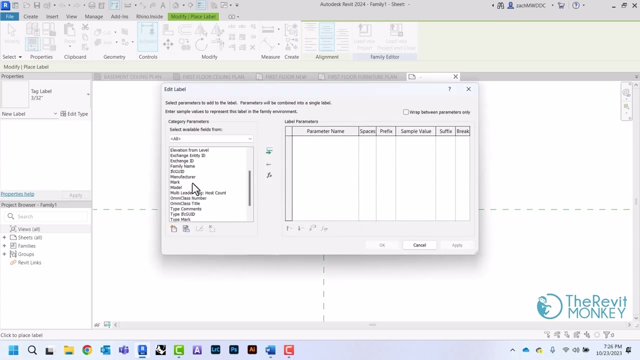 Creating a Furniture Plan with Tags in Revit