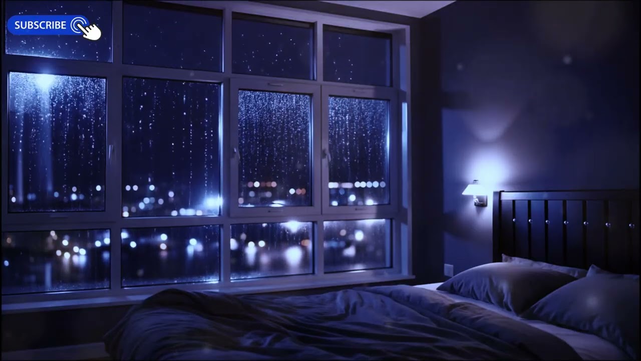 Rain on Window & Piano 3 Hours | Deep Sleep Music for Stress Relief