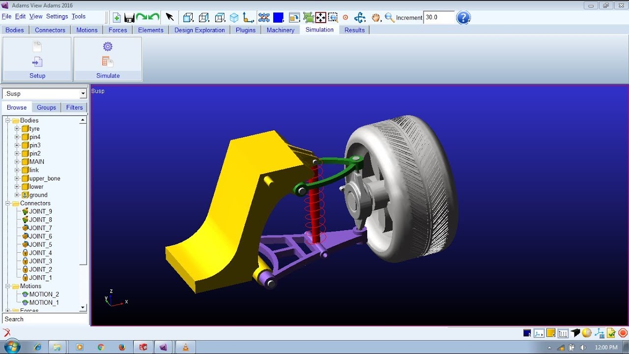 Suspension System Test in MSC ADAMS VIEW