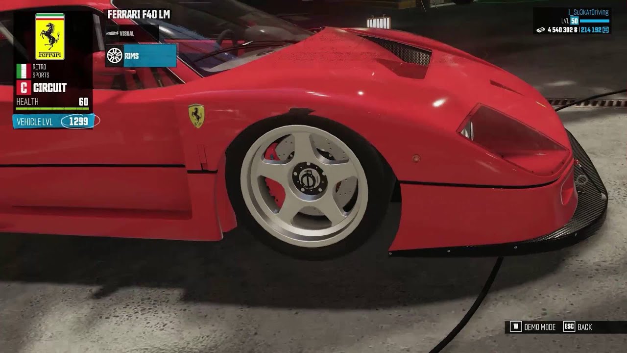 The Crew Wild Run - Ferrari F40 LM Circuit Spec + PvP + FDC Race (May Summit Reward)