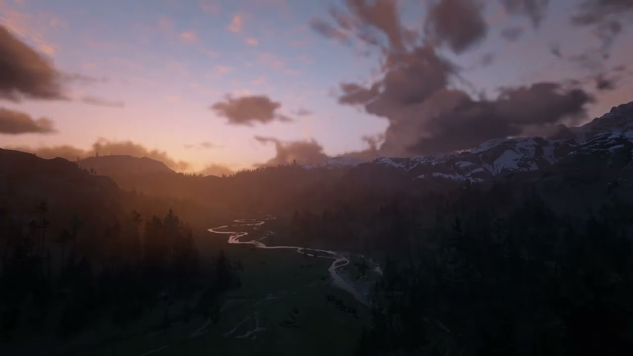 RDR2 ASMR - Cinematic Sunset Journey | Most Beautiful Locations