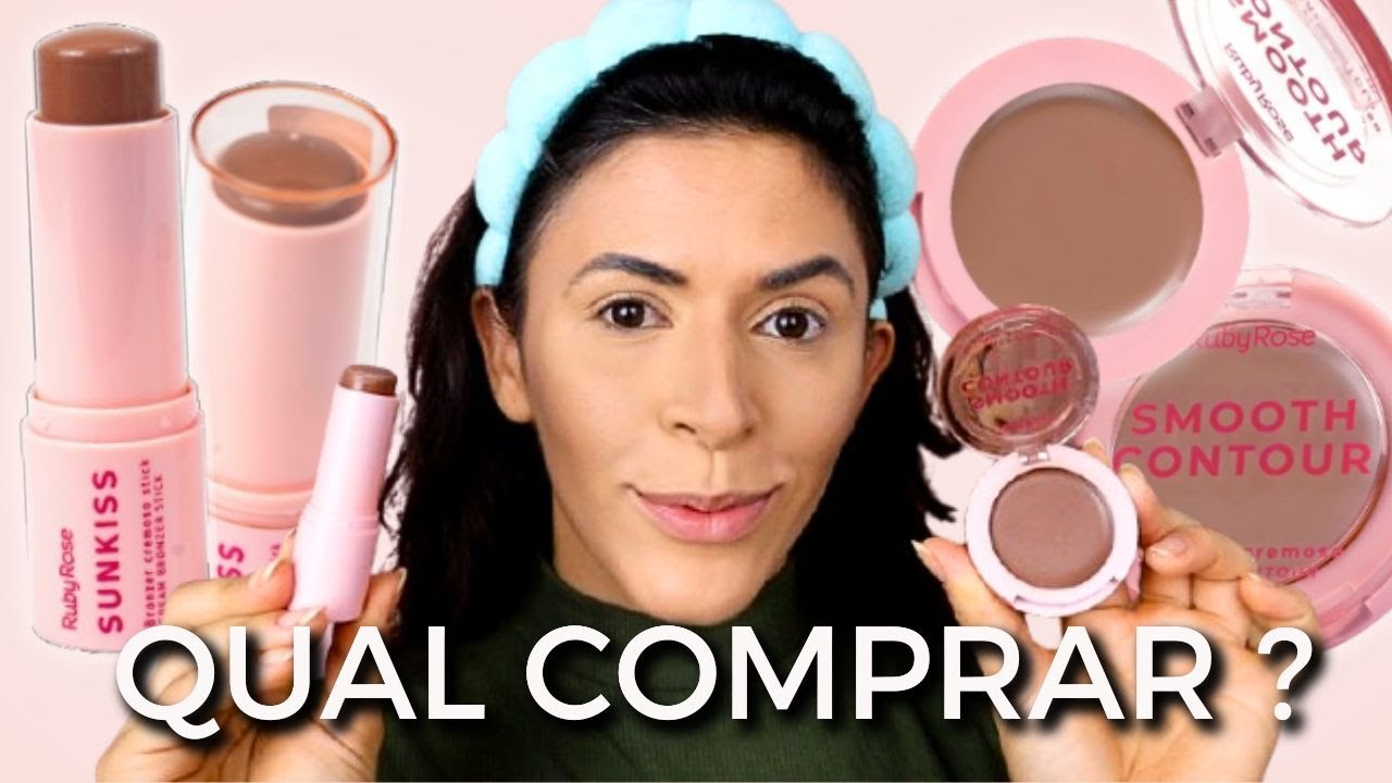 Qual o melhor Contorno Cremoso da Ruby Rose? - Bronzer Stick SUNKISSED x Contorno SMOOTH CONTOUR