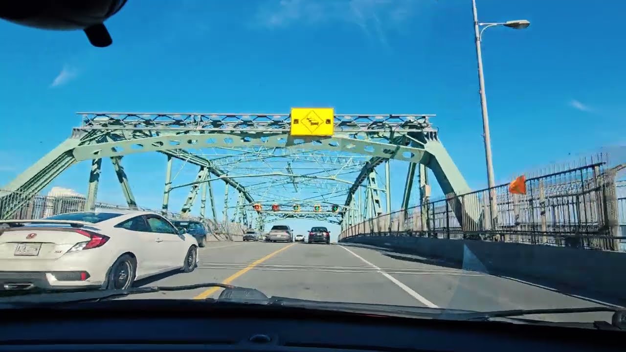 Montreal Crossing Jacque Cartier Bridge Very Nice 18celsius Sunny Day !