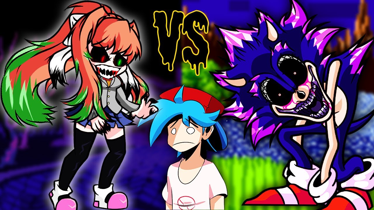 🍄 MONIKA.CHR KONTRA SONIC.EXE?! WIELKI POJEDYNEK HORRORÓW! - FRIDAY NIGHT FUNKIN' [HARD]