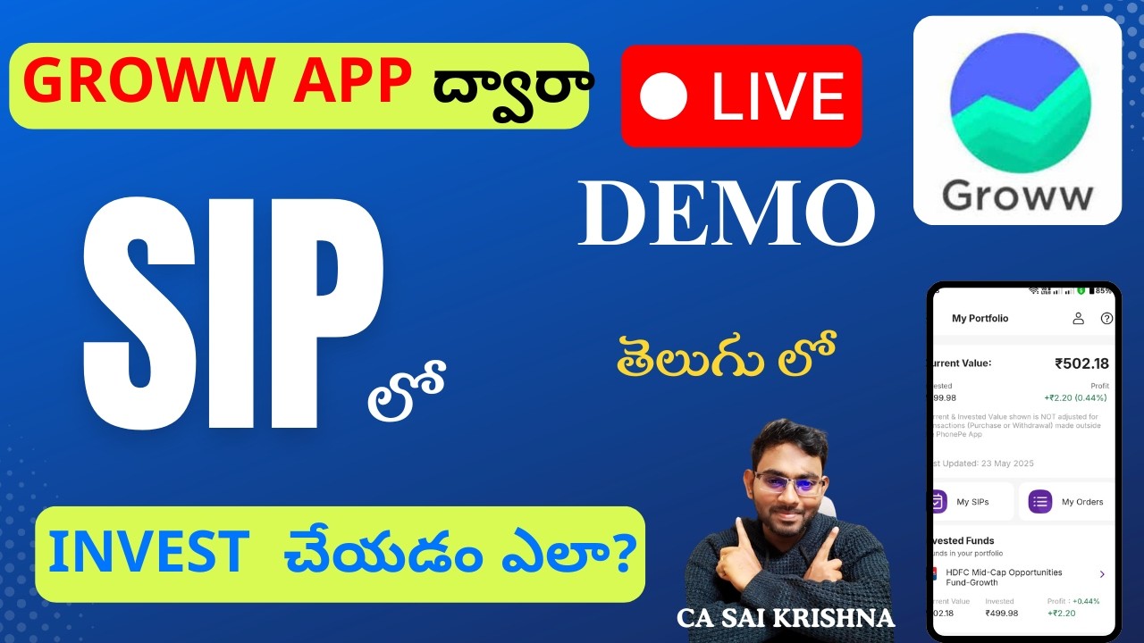 How to Start SIP Investment in Groww ? | CA. SAI KRISHNA| in telugu