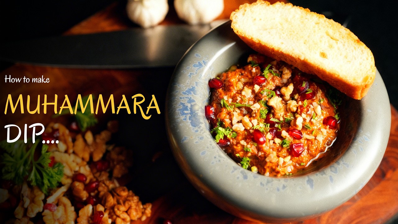 Muhammara Dip Recipe | Smoky Roasted Red Pepper & Walnut Dip