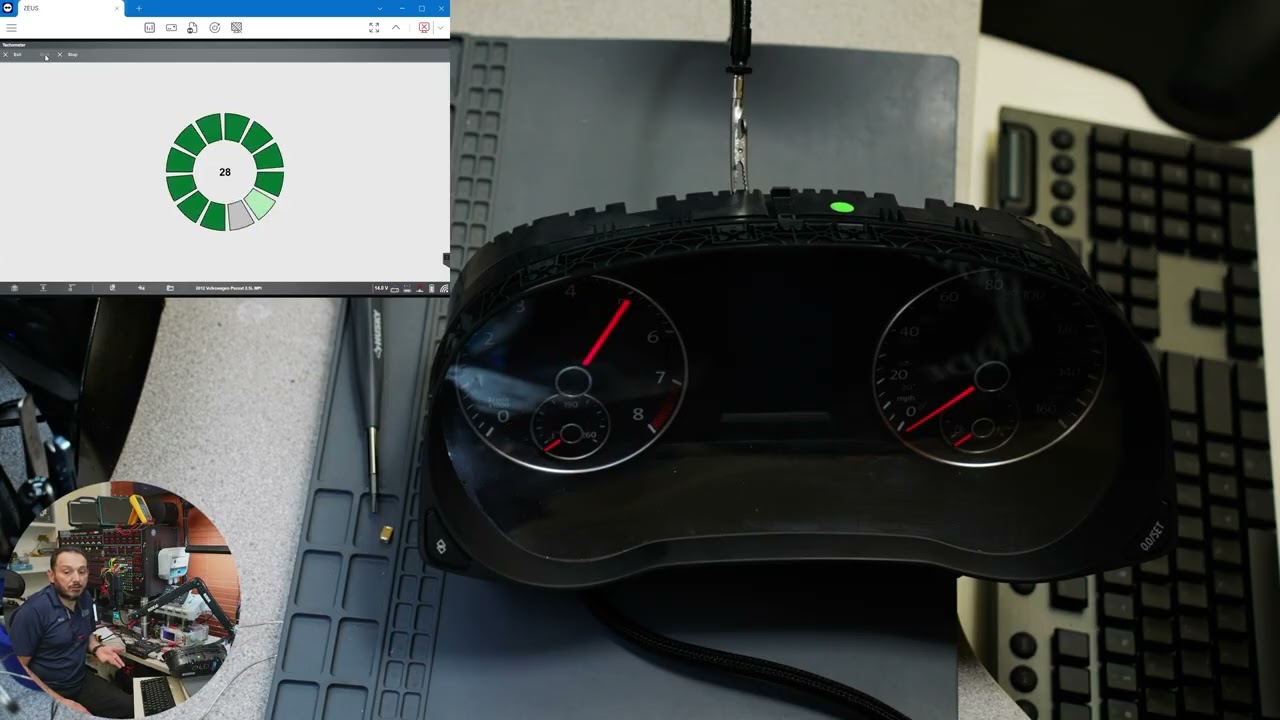 2012 VW Passat Instrument cluster test for no communication. BAC in FL