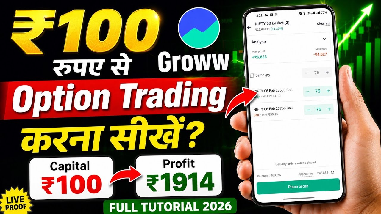 Option Trading Kaise Kare Groww | ₹100 se option trading kaise kare | options trading for beginners