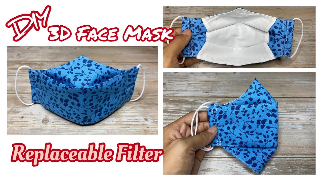 How to Make 3D Face Mask | With a Replaceable Filter  ( Free Printable Pattern in Description )