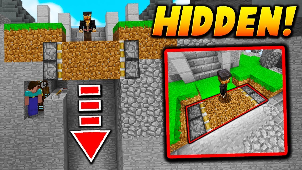 HIDDEN PISTON FLOOR TRAP! - Minecraft SKYWARS TROLLING (FAKE FLOOR!)