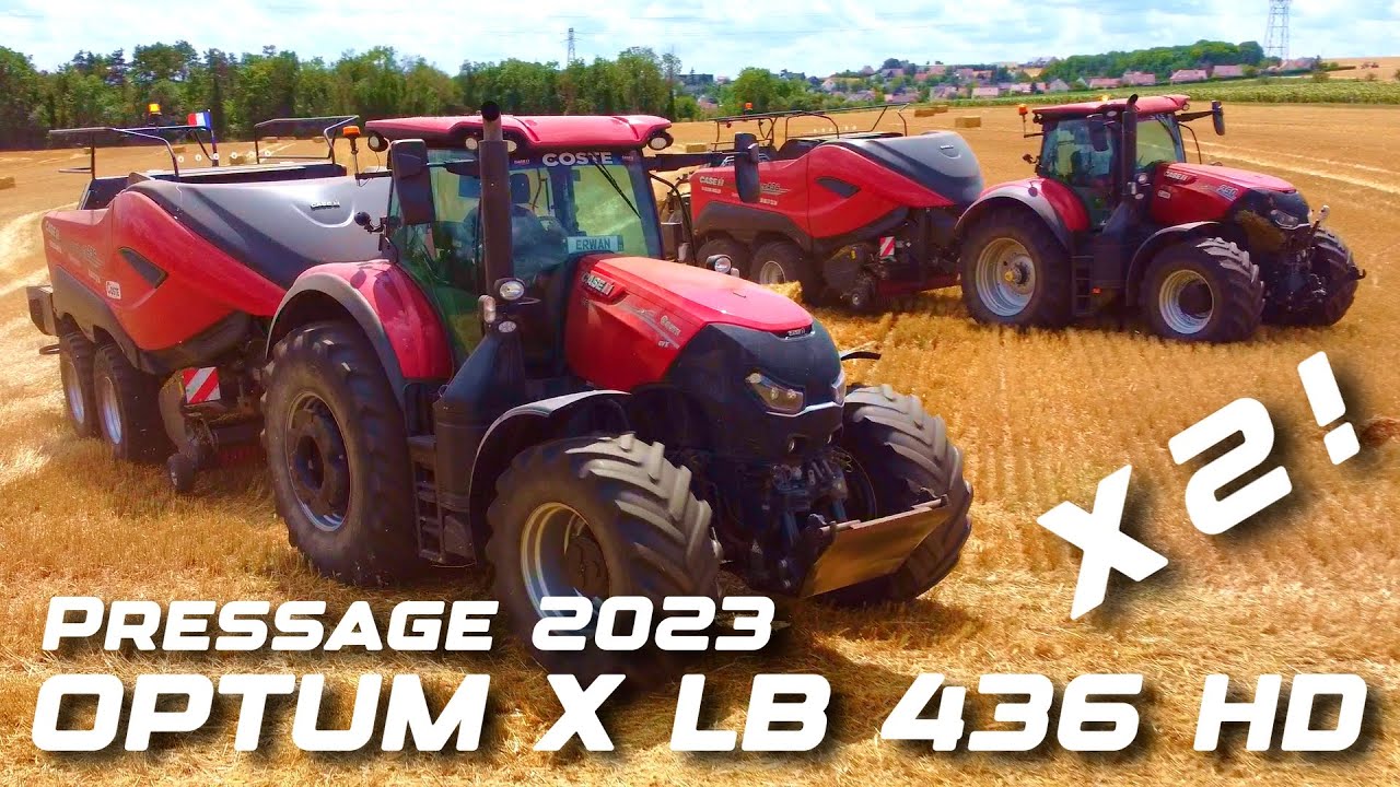 🔴 Case IH Optum / LB436HD 🔴 x 2 ! 🌾 Pressage de paille 2023 🌾