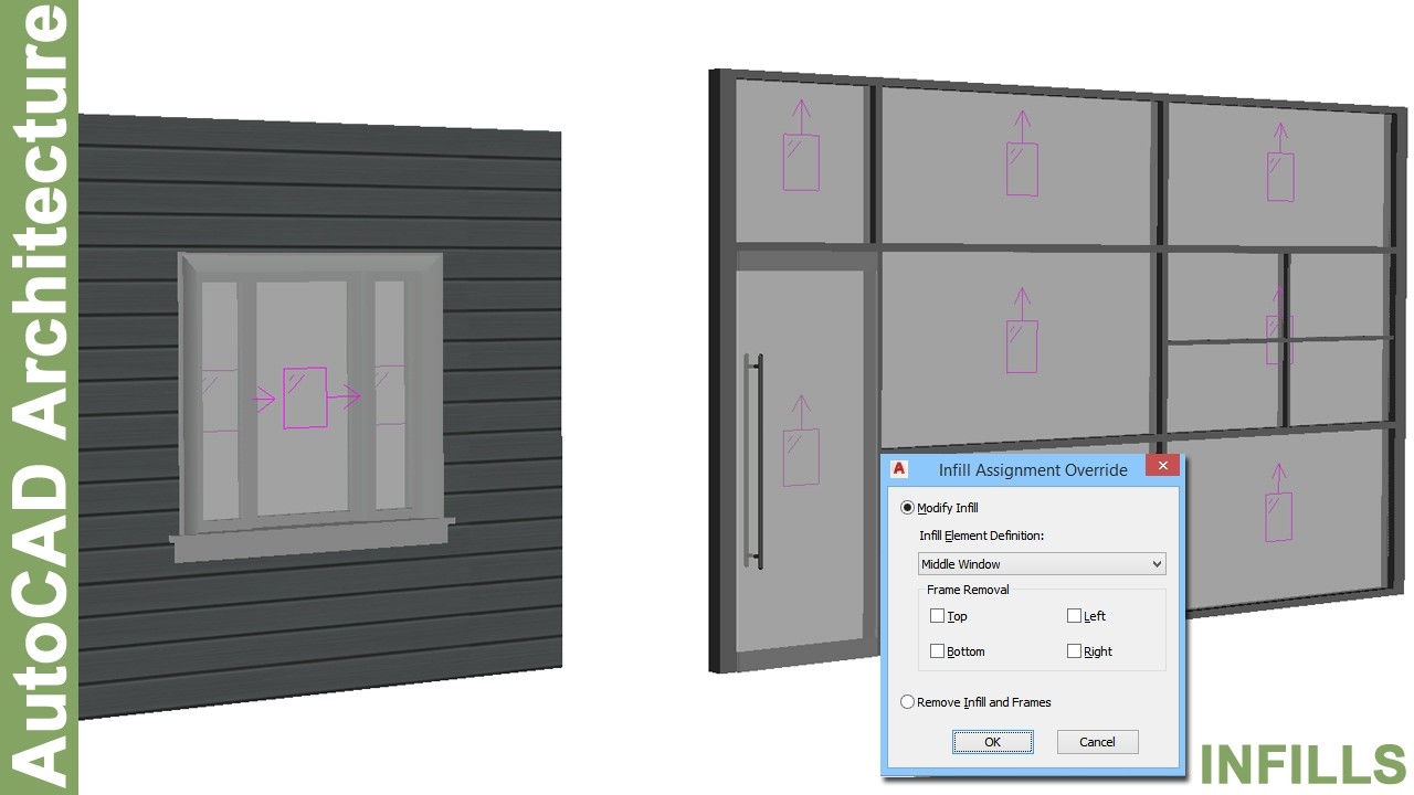 Заполнение фасадных и дверных/оконных конструкций в стиле AutoCAD Architecture