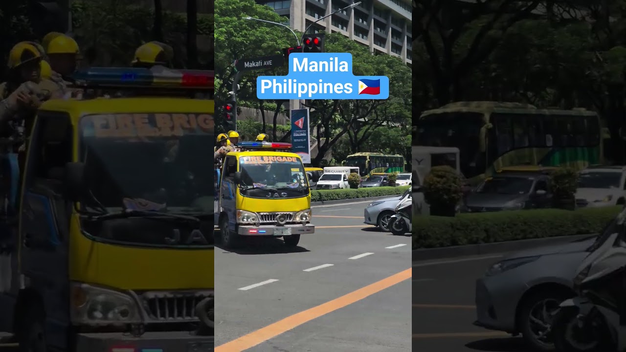 Only in Manila! 🚒 Tiny Firetruck Rushing Through Makati 🇵🇭🔥