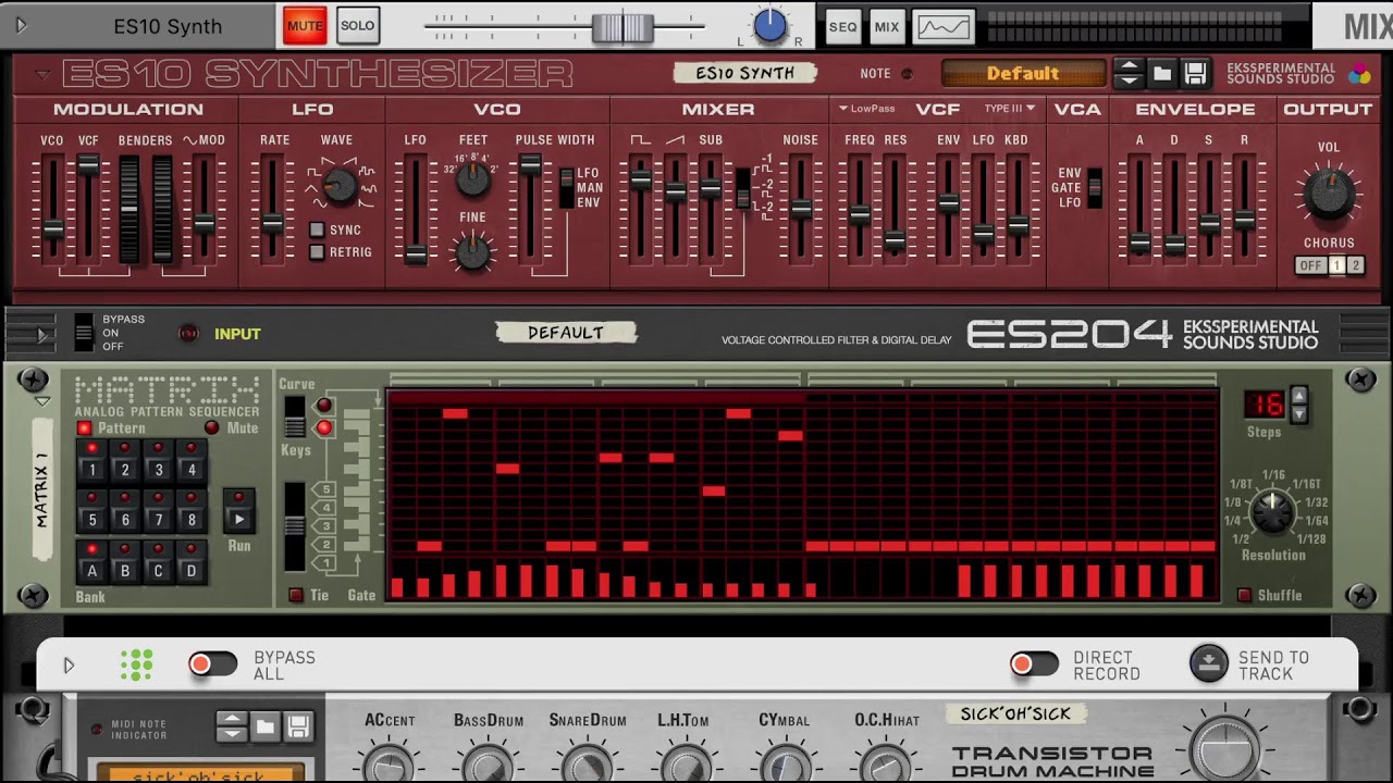 Ekssperimental Sounds Studio in the Reason Rack